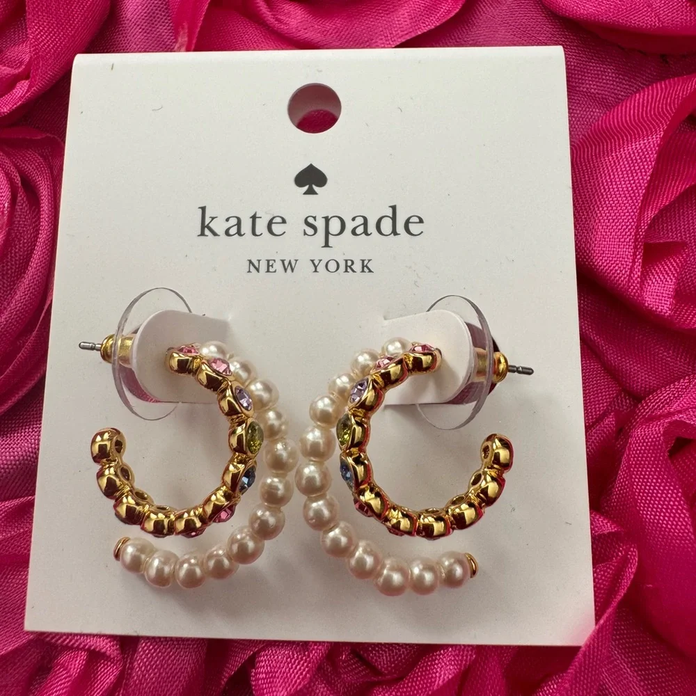 kate spade new york Pearl Hoop Fashion Earrings 💖